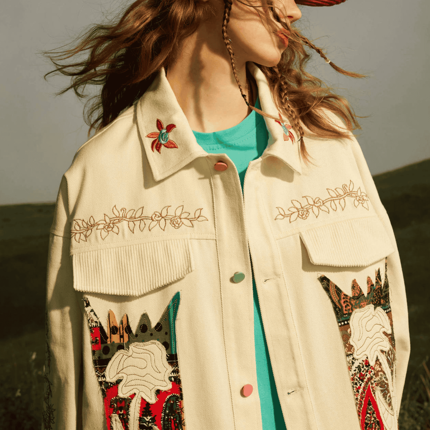 Ethnic Floral Patchwork Jacket
