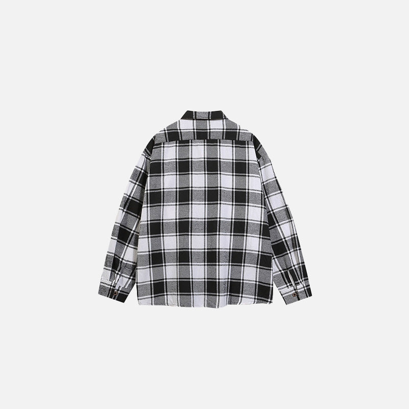 Playful Feline Checkered Shirt