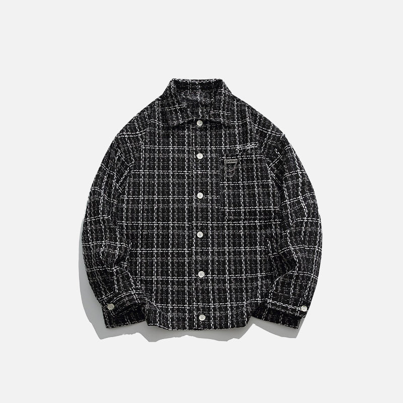 Oversized Black Hit Color Patch Shirt