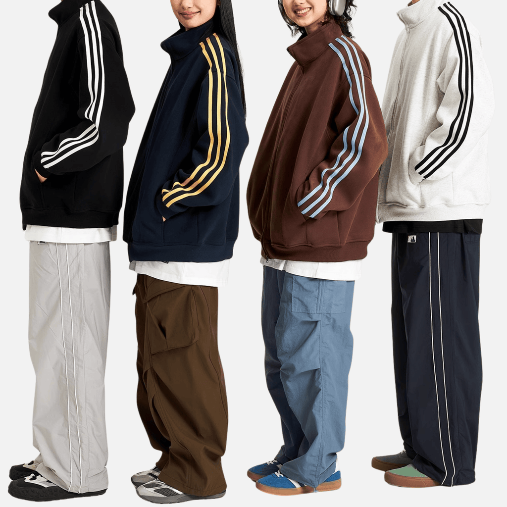 Striped Stand Collar Jacket