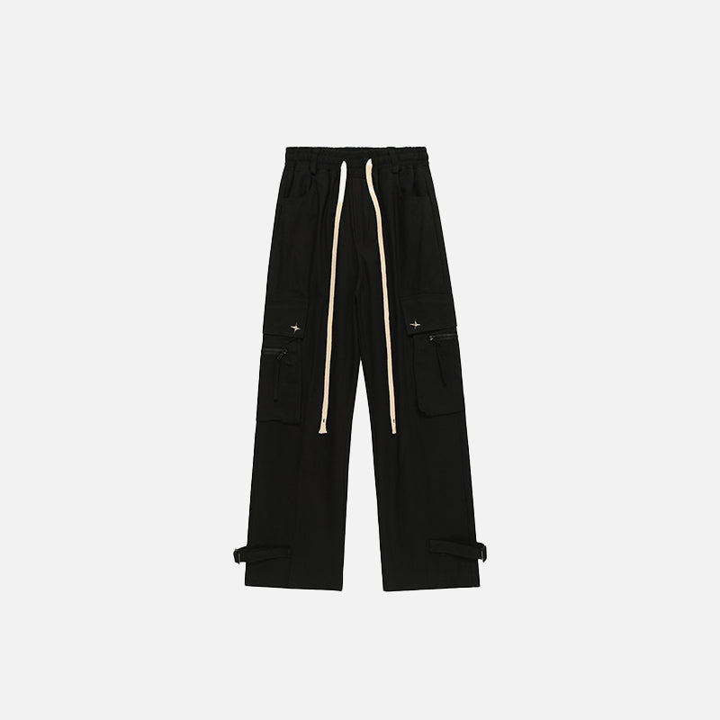 Drawstring Solid Cargo Pants