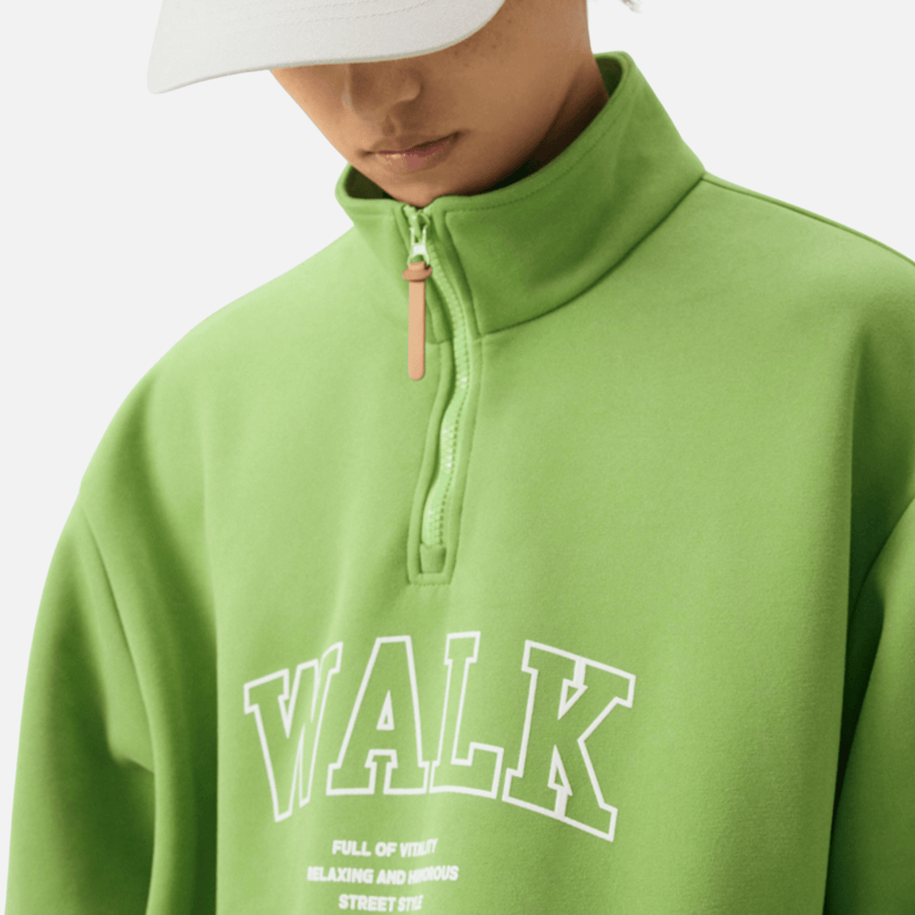 Half-Zip Letter Print Sweatshirt