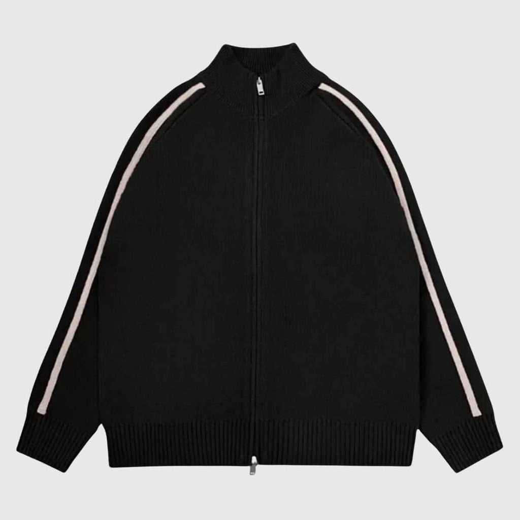 Minimalist Stripe Zip-Up Cardigans