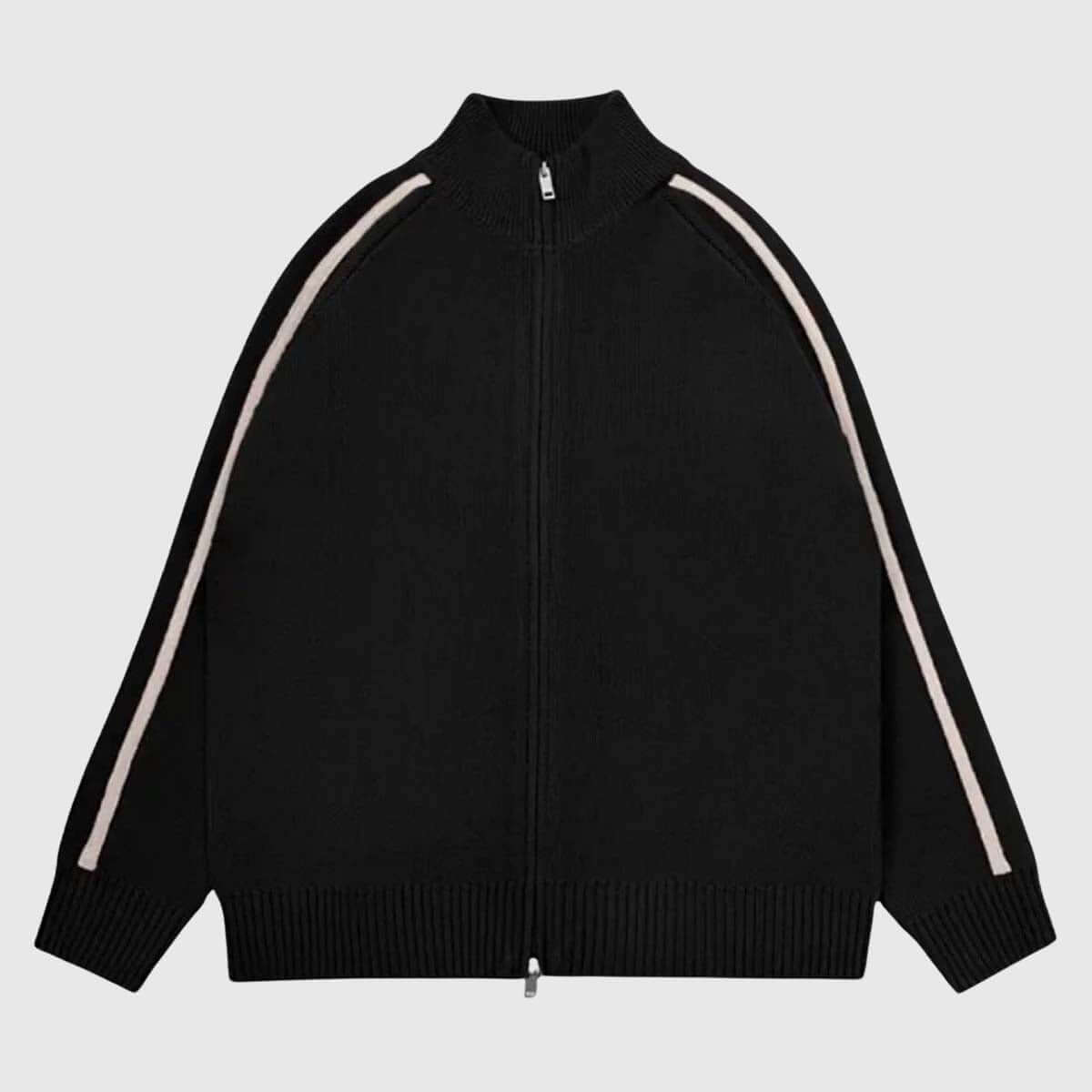 Minimalist Stripe Zip-Up Cardigans