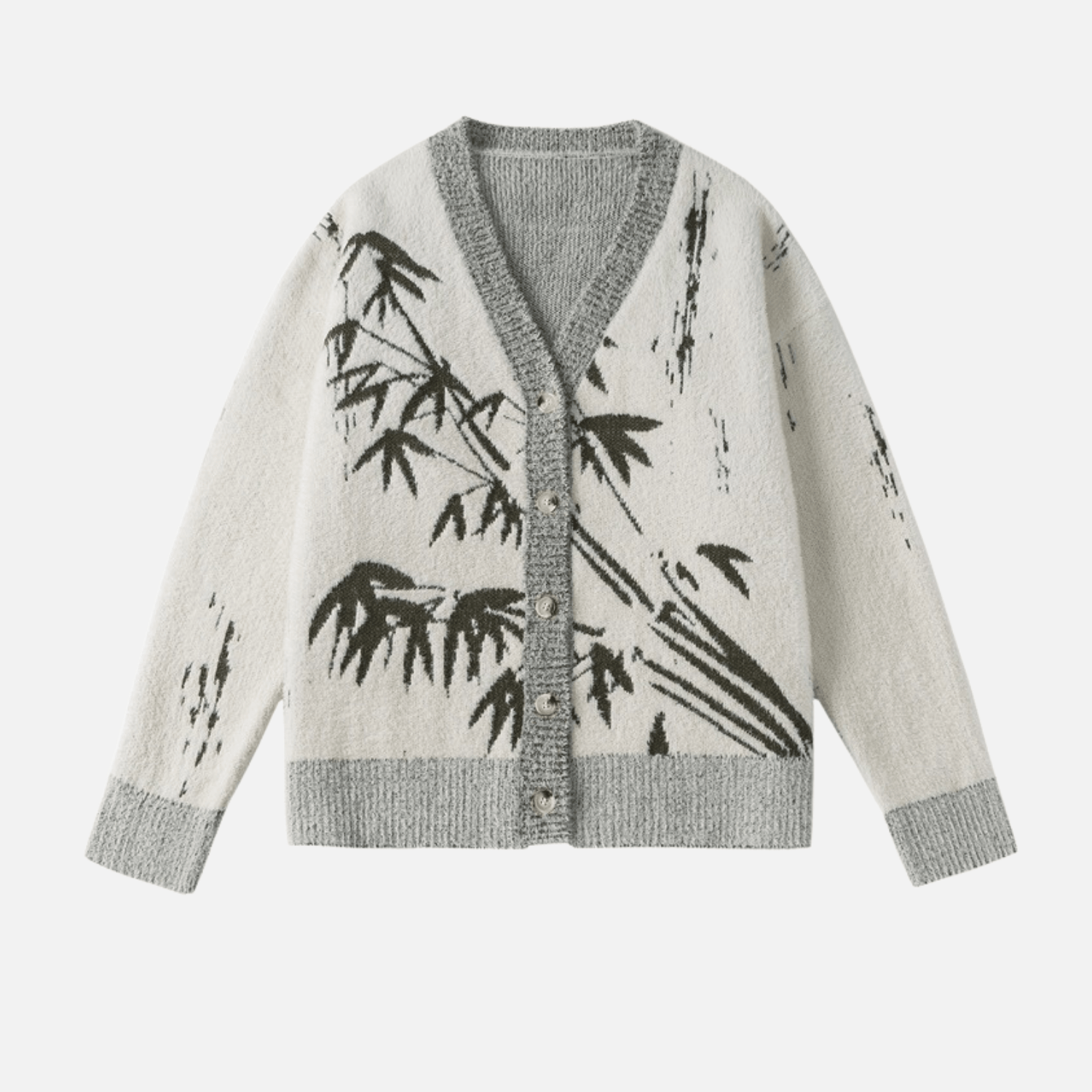 Oriental Bamboo Print Cardigan