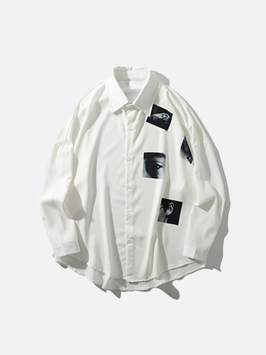 Pictures Print Polyester Shirt