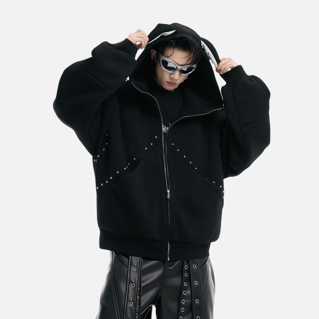 Beaded “Cat Ear” Hoodie