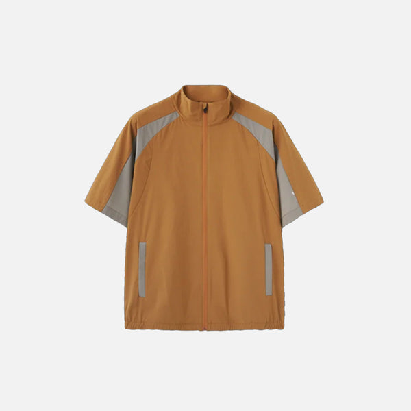 Front view of the brown Utility Short-Sleeve Jacket