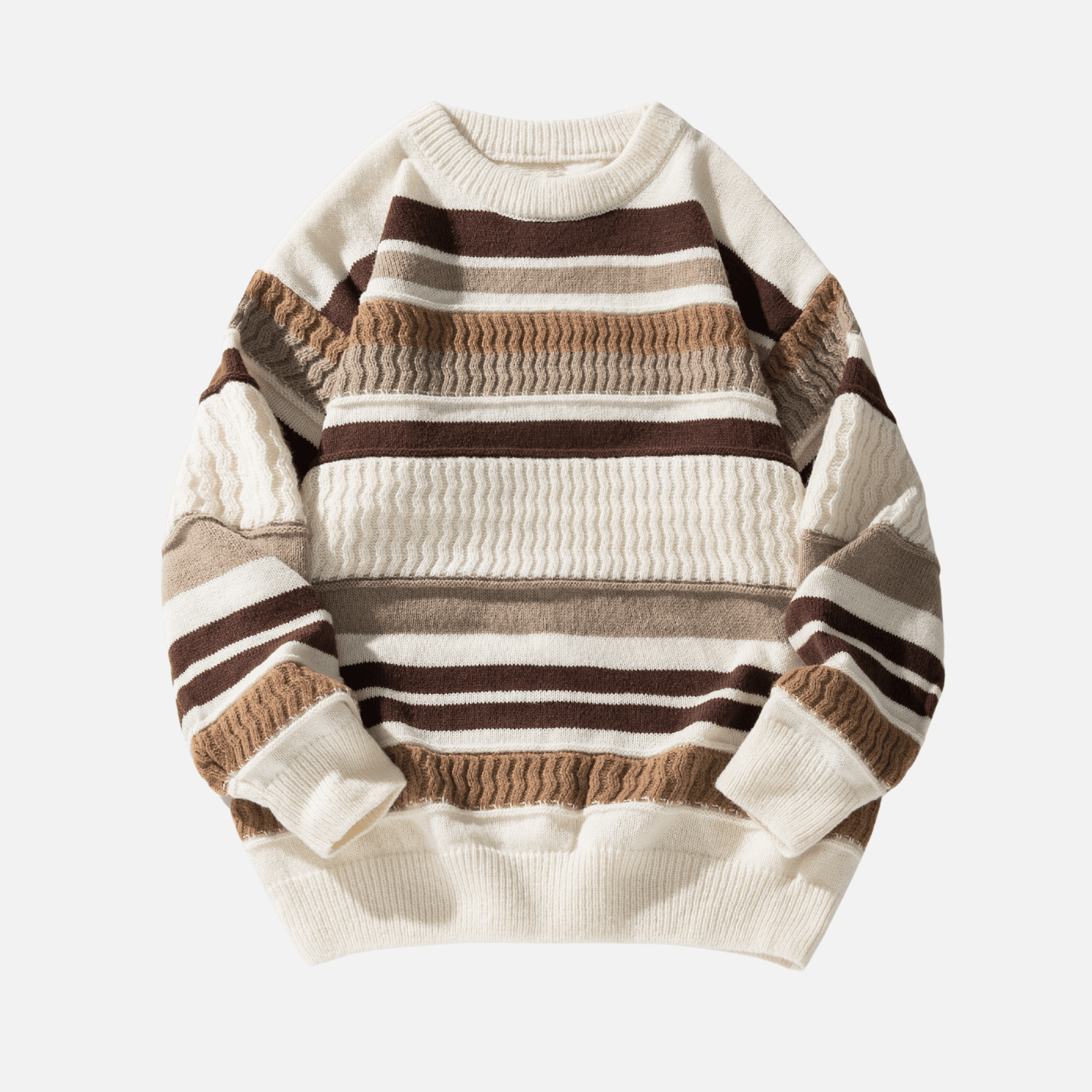 Striped Cable Patchwork Design Pullover