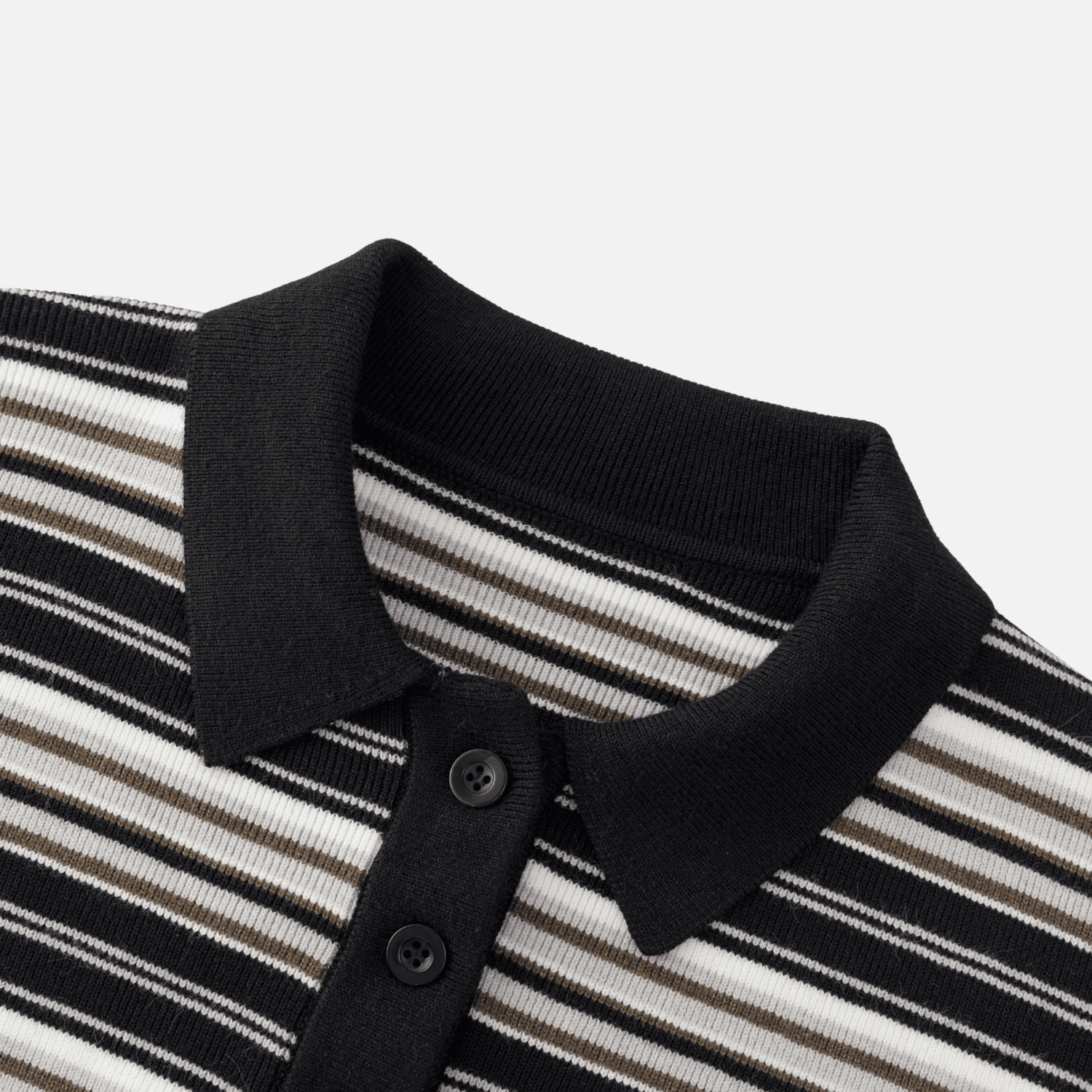 Japanese Retro Colorblock Stripe Polo Sweater