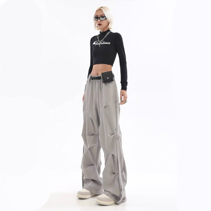 Pleated Wide Leg Sweatpants