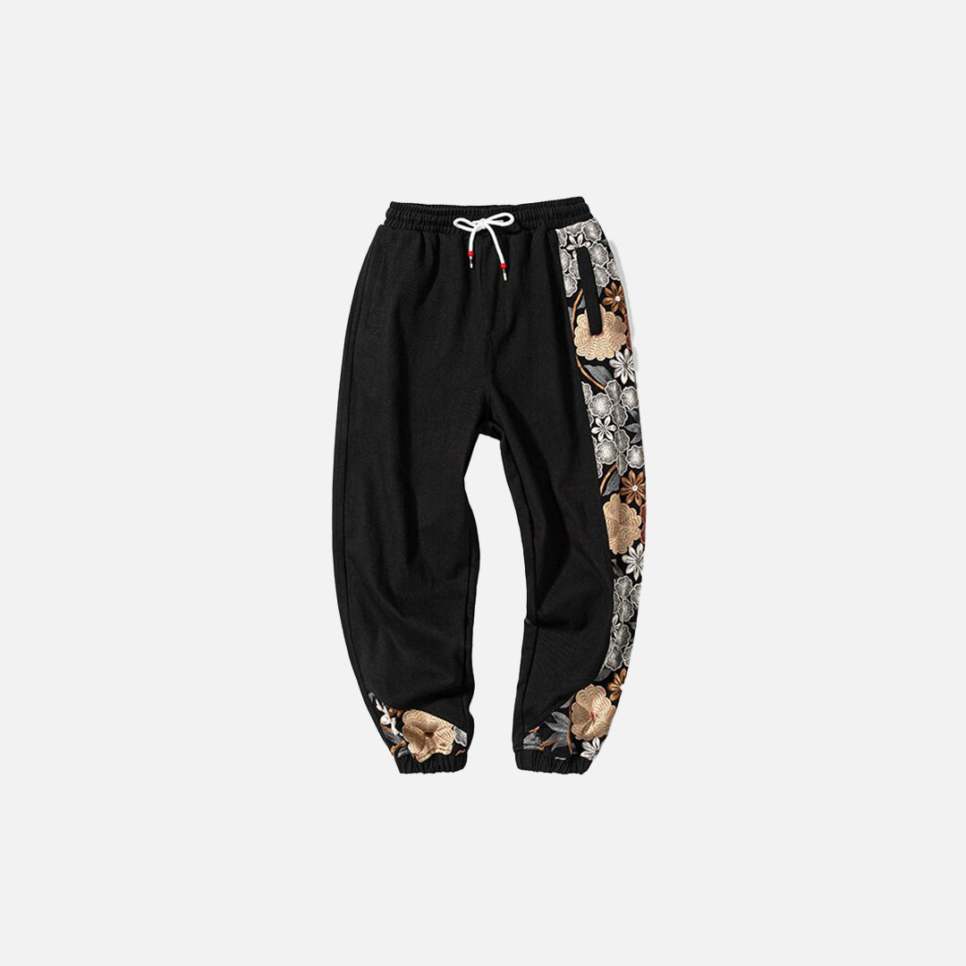 Flower Embroidery Sweatpants