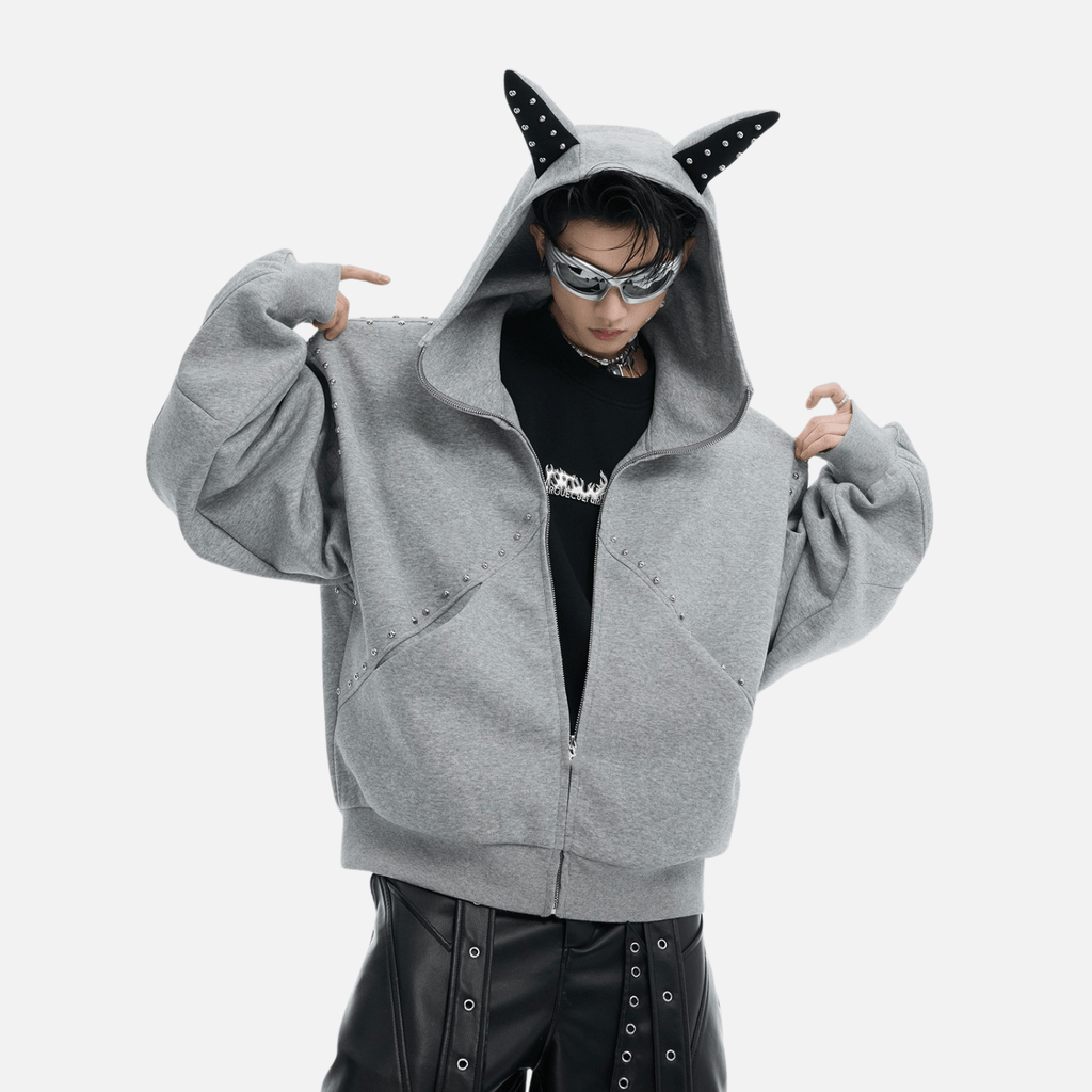 Beaded “Cat Ear” Hoodie