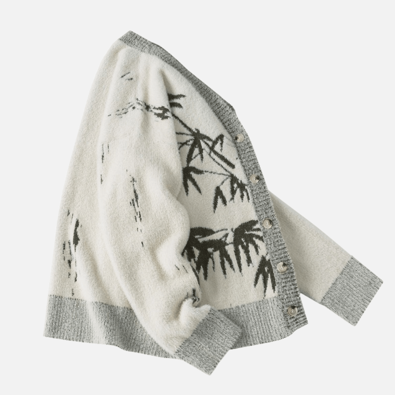 Oriental Bamboo Print Cardigan