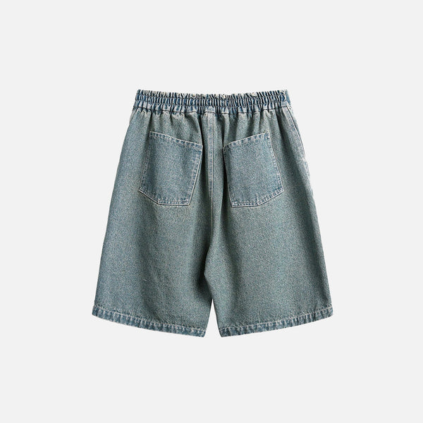 Divine Print Denim Shorts