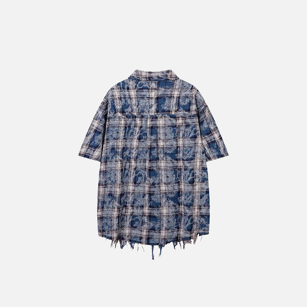 Vintage Plaid Ripped Shirt