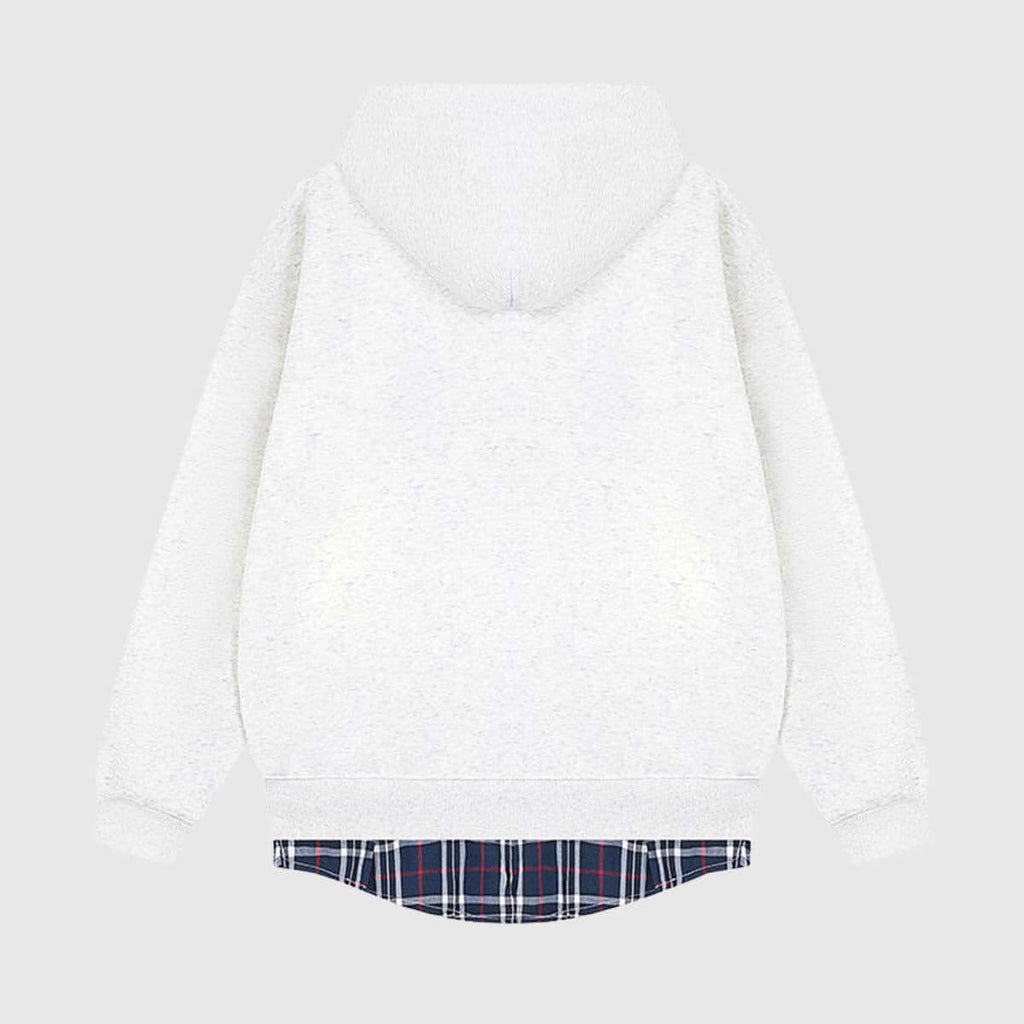 Two-Layer Plaid Hoodies
