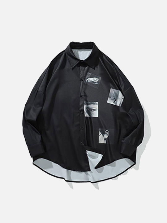 Pictures Print Polyester Shirt