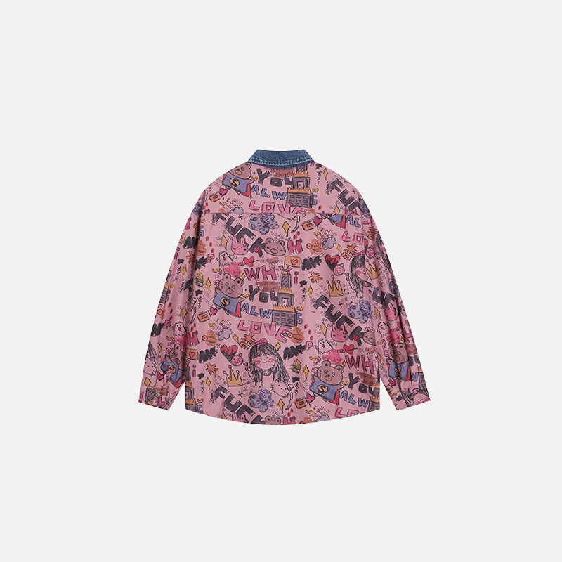 Animated Graffiti Patterned Shirt