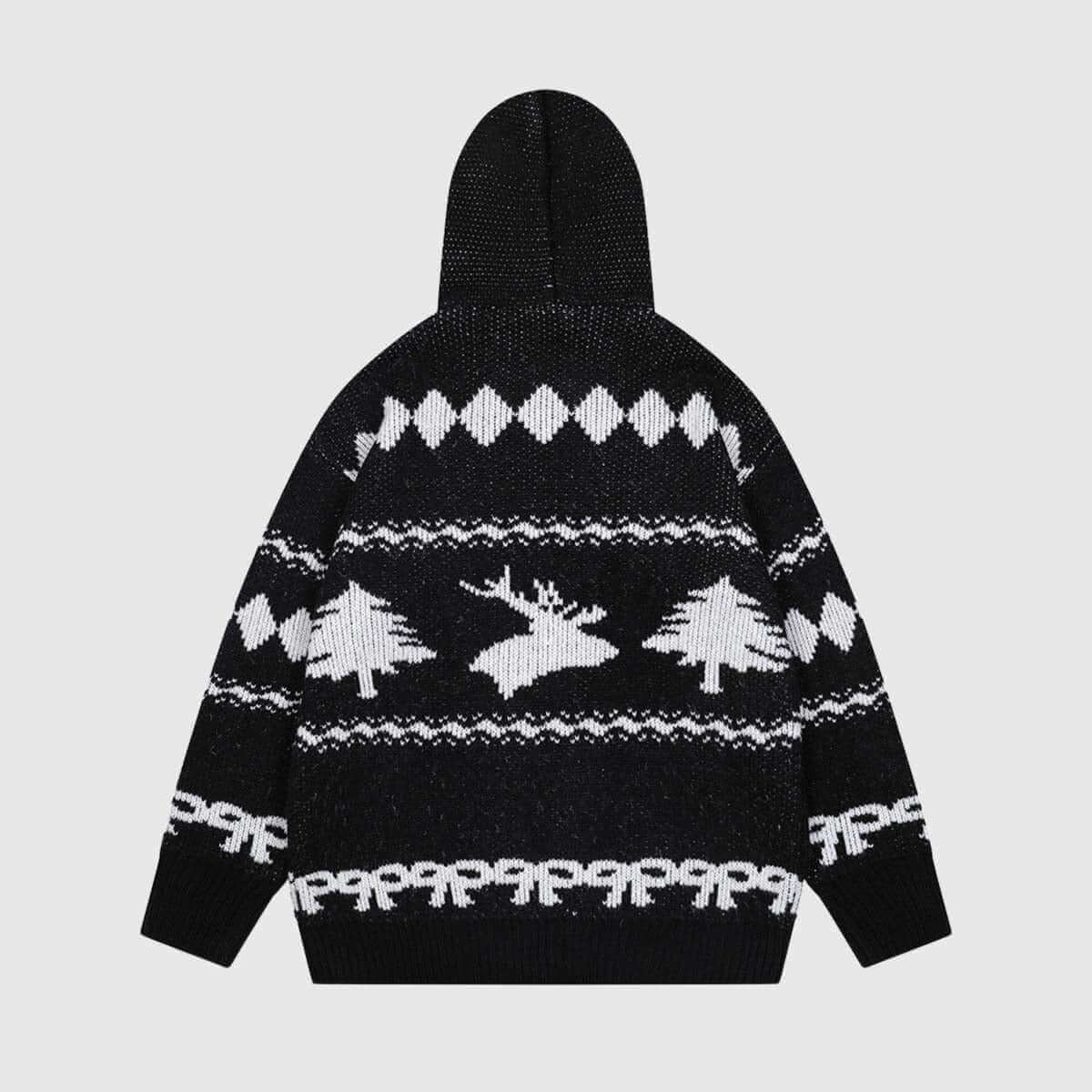 Hooded Christmas Knit Cardigan