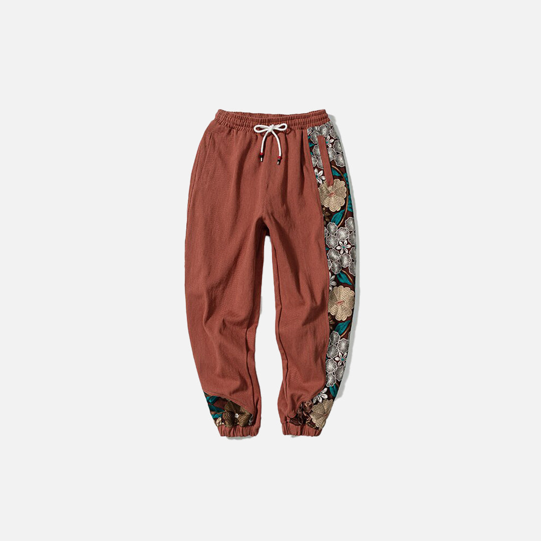 Flower Embroidery Sweatpants