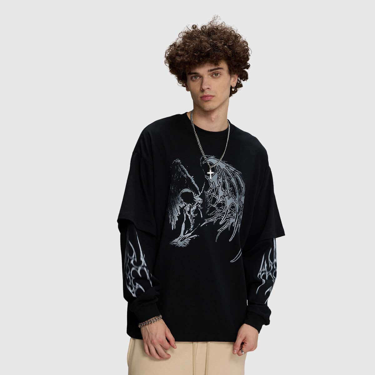 Angel and Thorn Graphic Cotton Sweatshirt