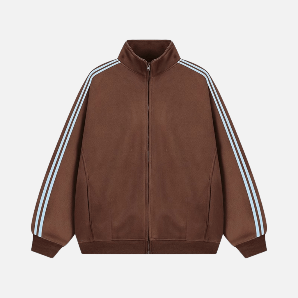 Striped Stand Collar Jacket