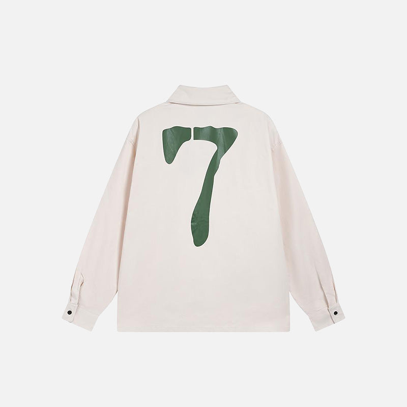 Loose Number Seven Print Shirt
