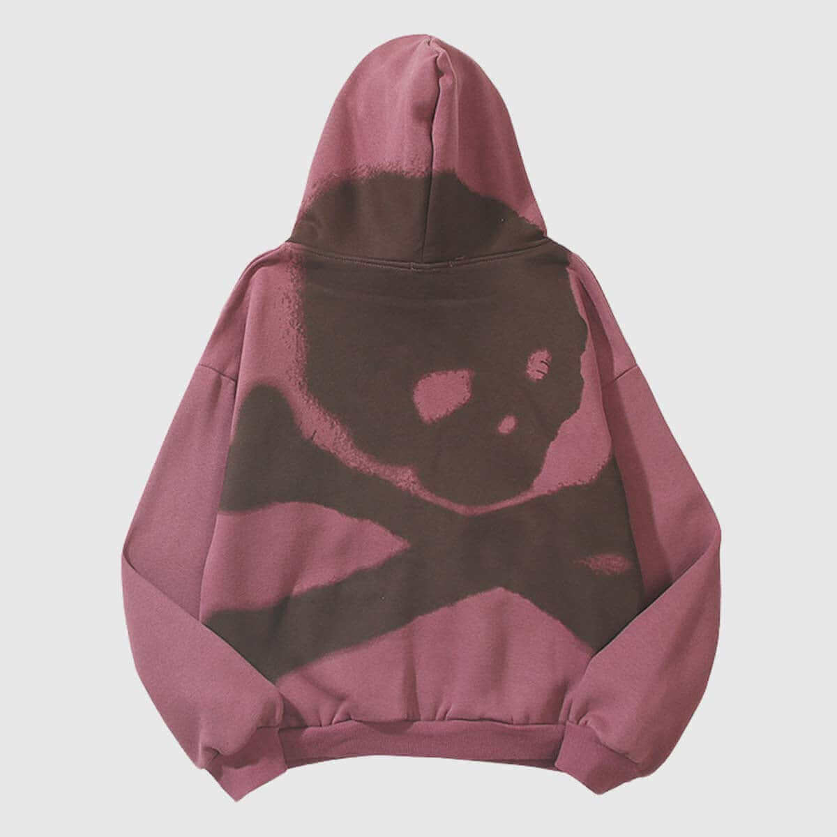 Wash Skull Print Hoodie
