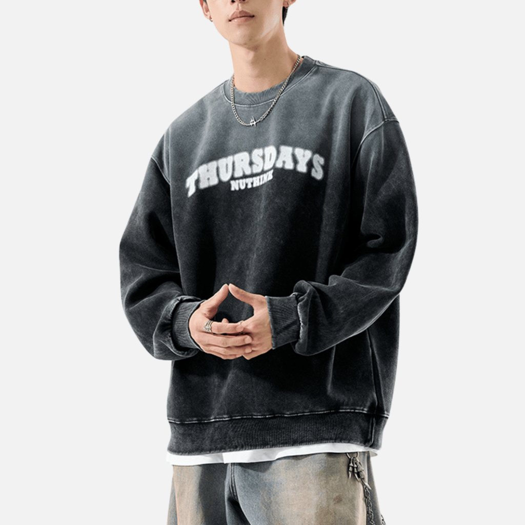 "Thursdays Nuthink" Washed Sweatshirt