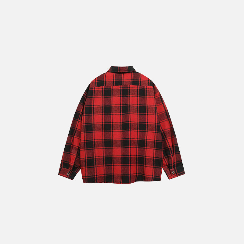 Playful Feline Checkered Shirt