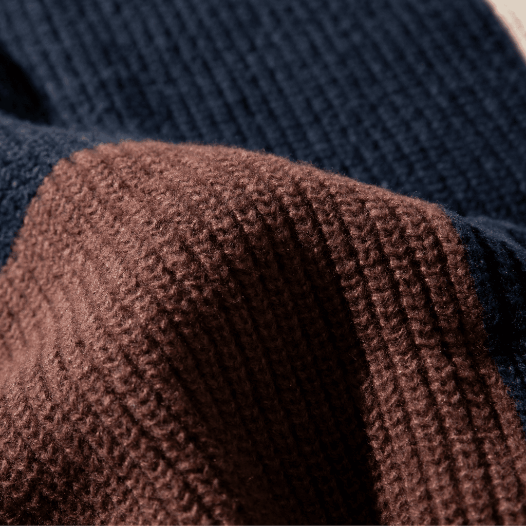 Color Block Textured Knit Sweater