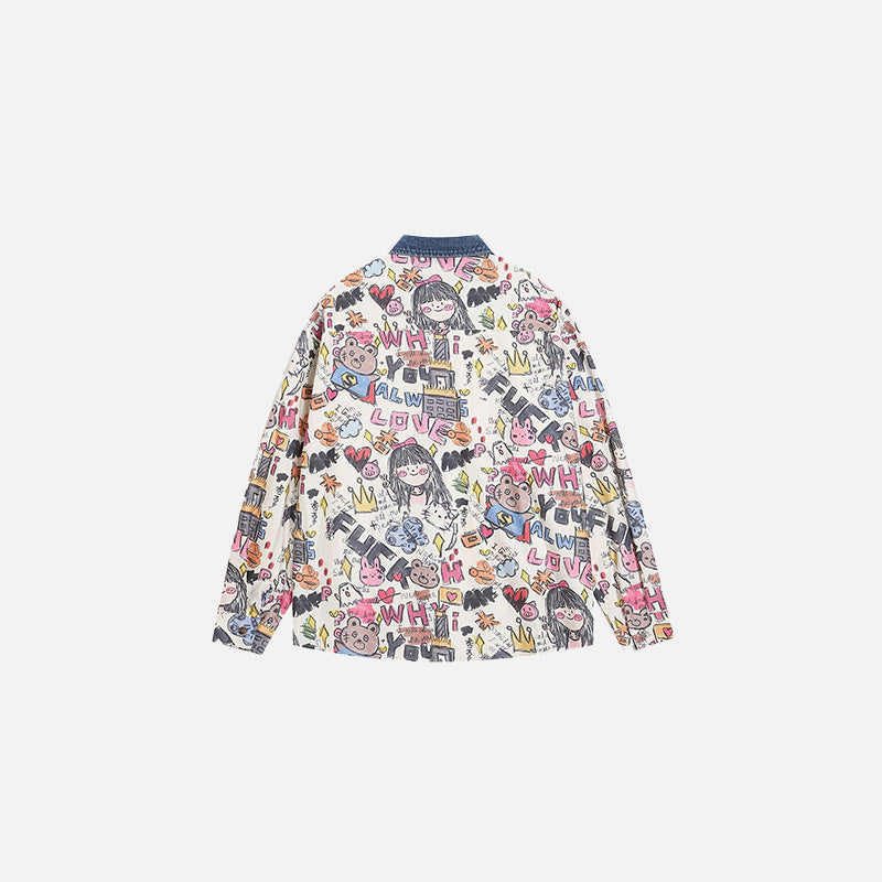 Animated Graffiti Patterned Shirt