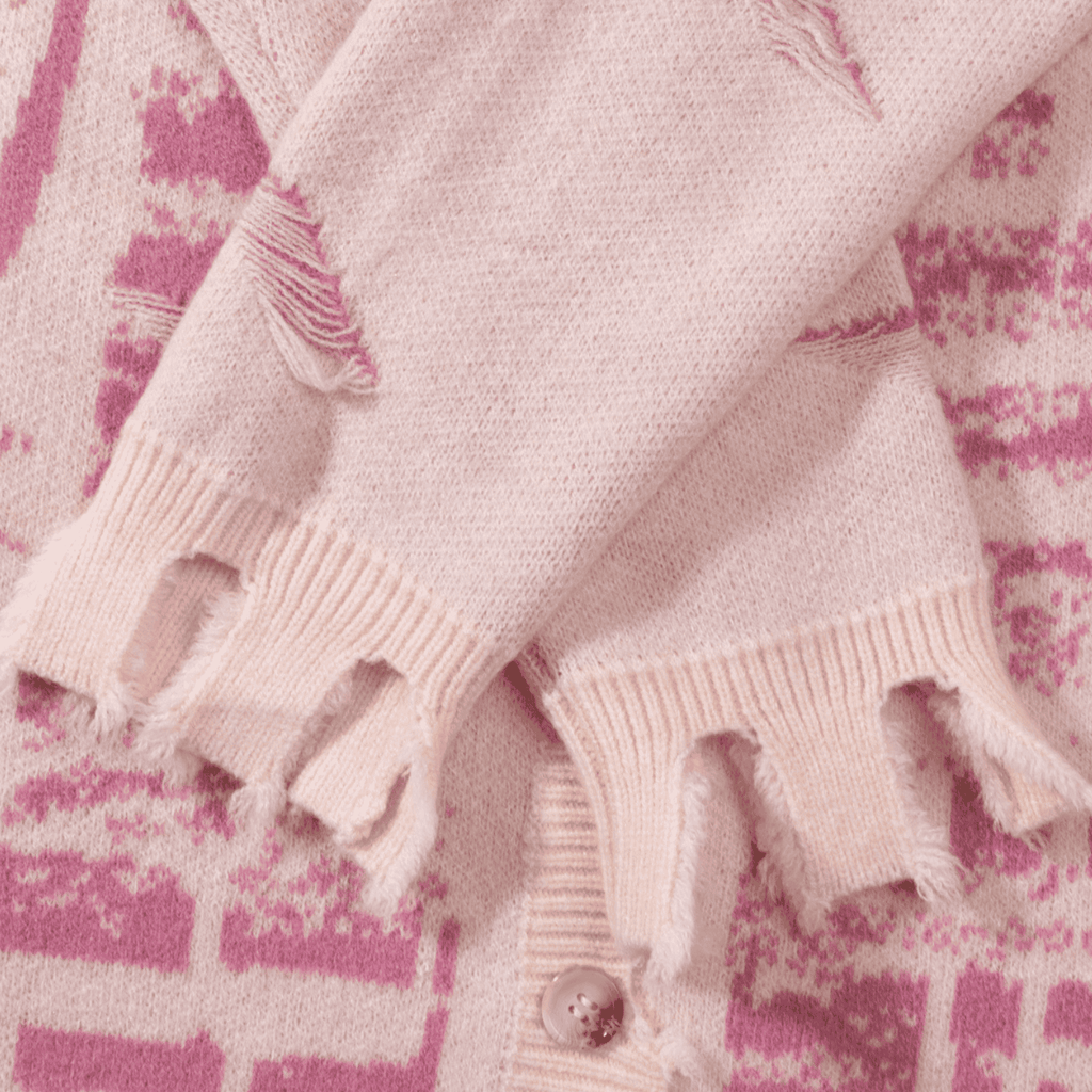 Vintage Distressed Knit Cardigan