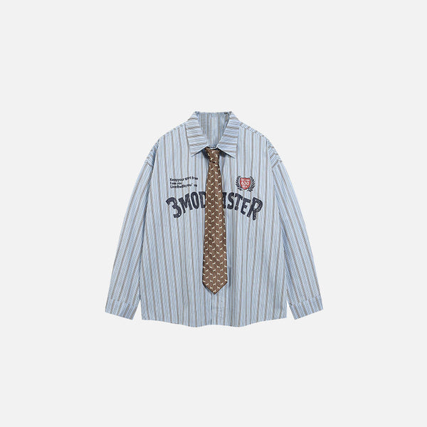 Front view of the blue Retro Plaid Shirt in a gray background