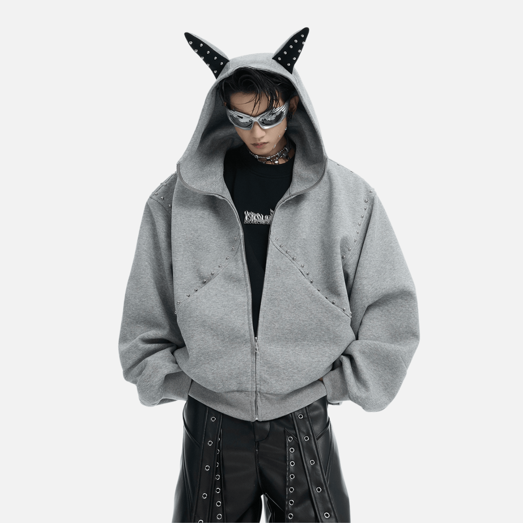 Beaded “Cat Ear” Hoodie