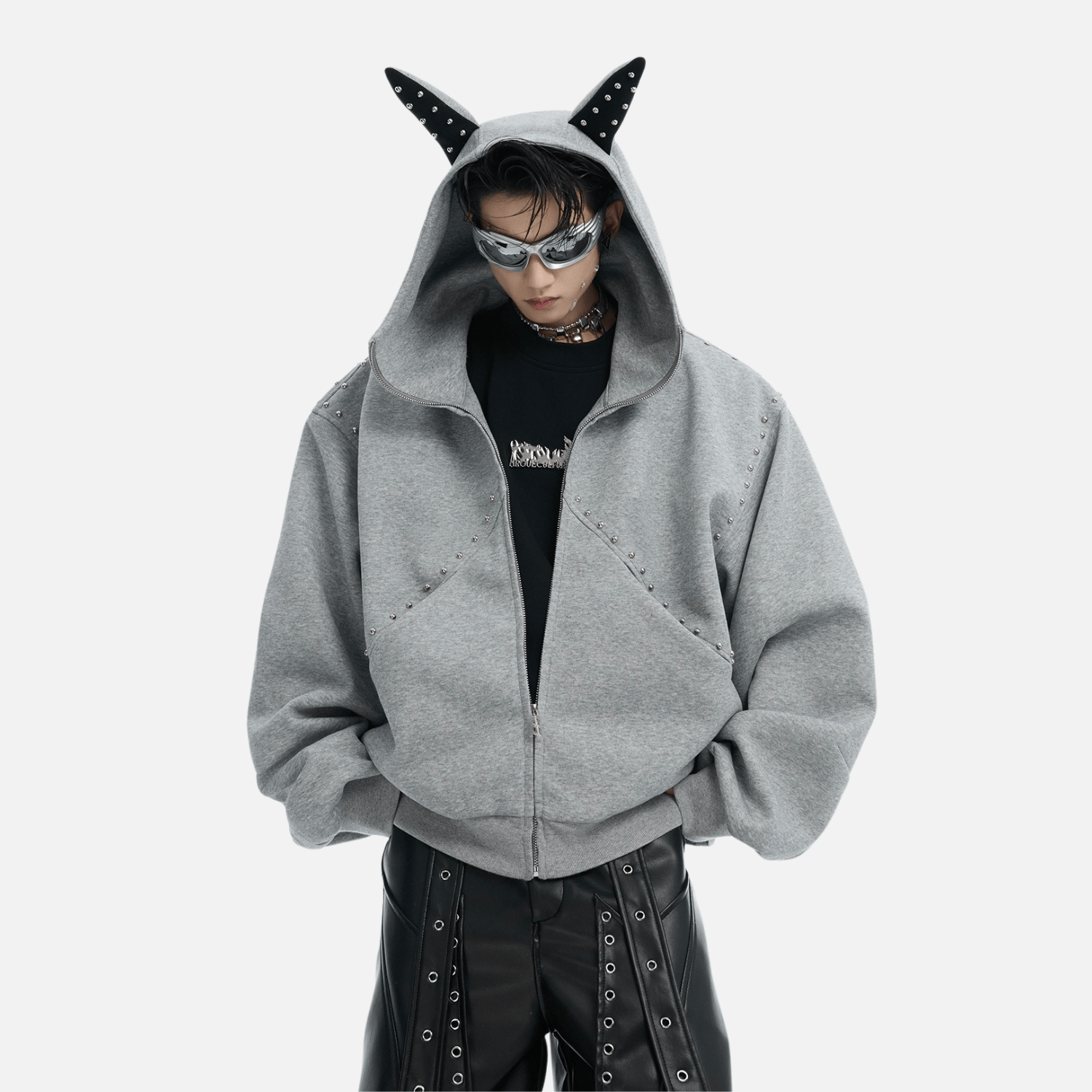 Beaded “Cat Ear” Hoodie