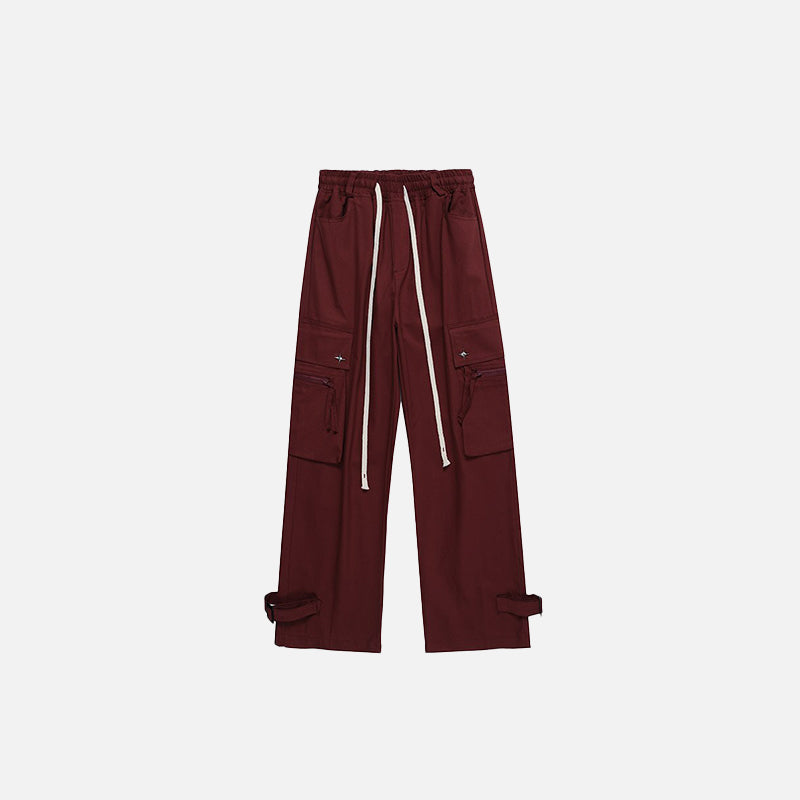 Drawstring Solid Cargo Pants