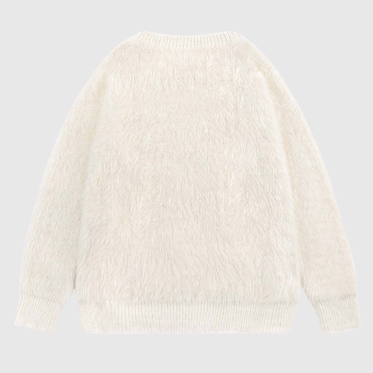Fuzzy Cat Design Sweater