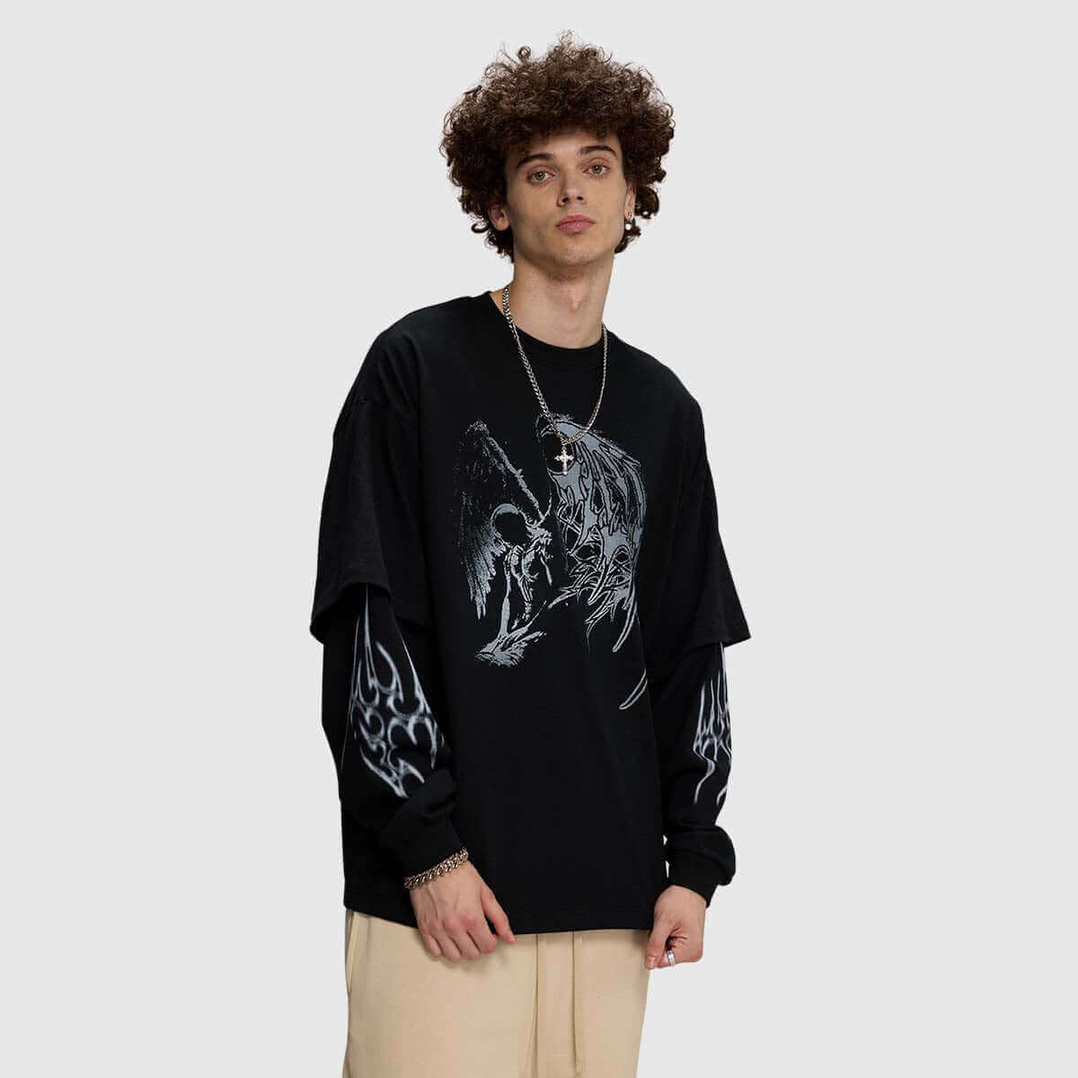 Angel and Thorn Graphic Cotton Sweatshirt