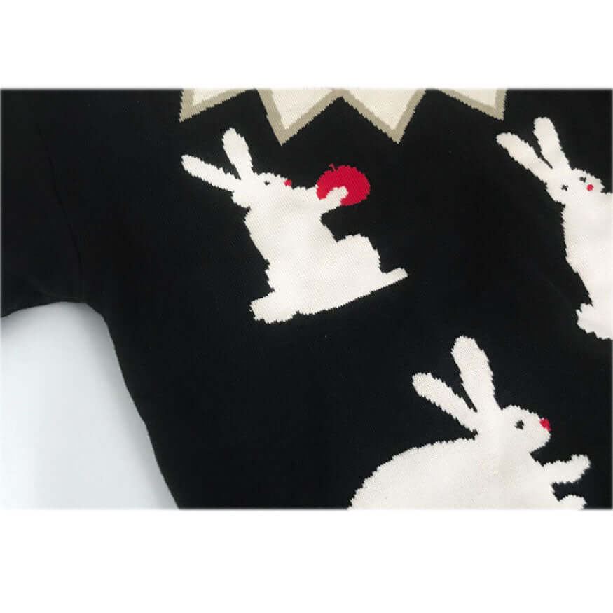 Mushroom & Rabbit Knitted Sweater