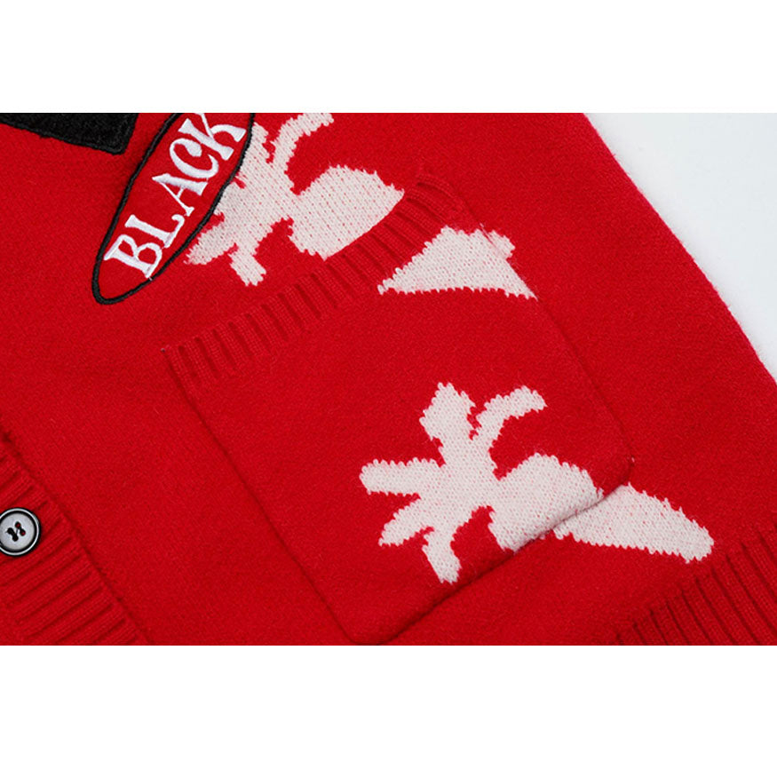 Cute Carrot Pattern Cardigan Sweater