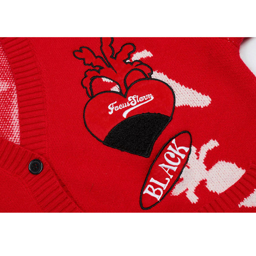 Cute Carrot Pattern Cardigan Sweater