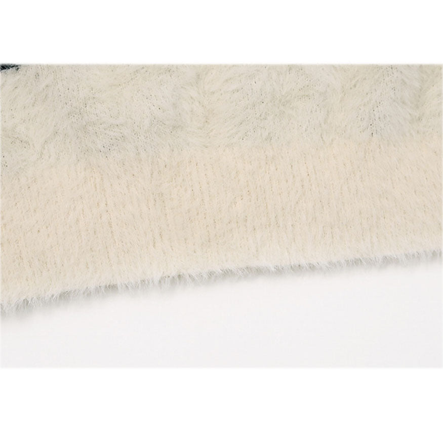 Fuzzy Rabbit Pattern Sweater