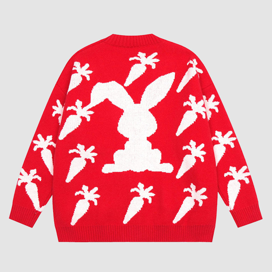 Cute Carrot Pattern Cardigan Sweater