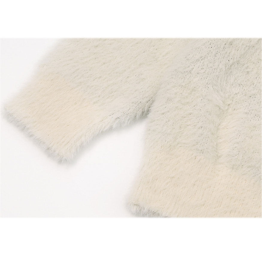Fuzzy Rabbit Pattern Sweater