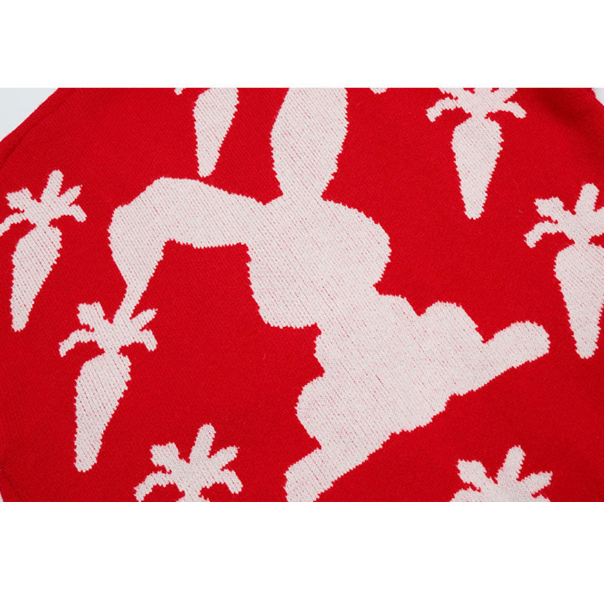 Cute Carrot Pattern Cardigan Sweater