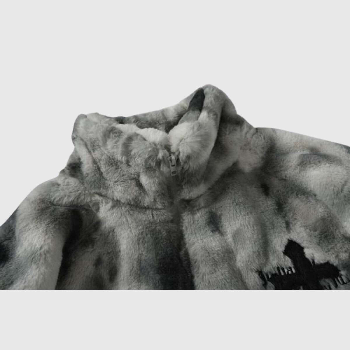 Fuzzy Tie-Dye Sherpa Padded Jacket