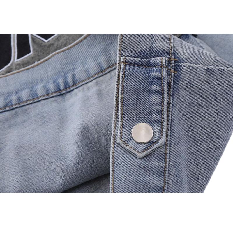 Number Embroidered Denim Jacket