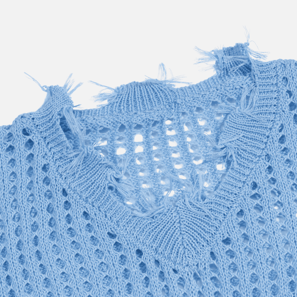 Distressed Letter Knit Vest